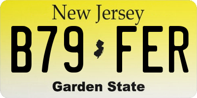 NJ license plate B79FER