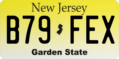 NJ license plate B79FEX