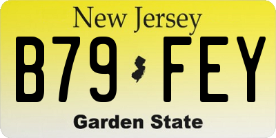 NJ license plate B79FEY