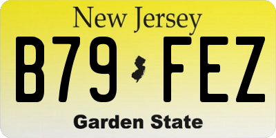 NJ license plate B79FEZ