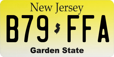 NJ license plate B79FFA