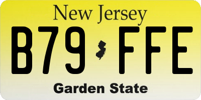NJ license plate B79FFE
