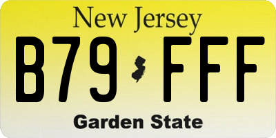 NJ license plate B79FFF