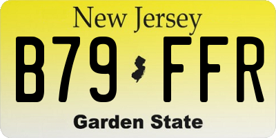 NJ license plate B79FFR