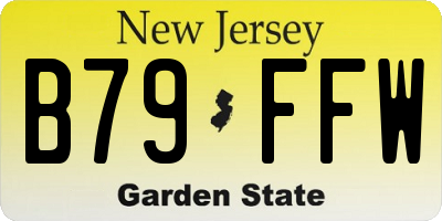 NJ license plate B79FFW