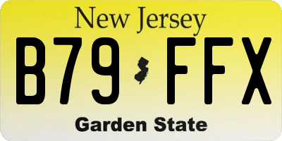 NJ license plate B79FFX