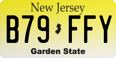 NJ license plate B79FFY