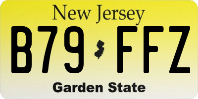 NJ license plate B79FFZ