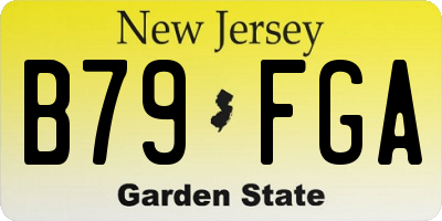 NJ license plate B79FGA