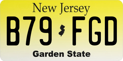 NJ license plate B79FGD