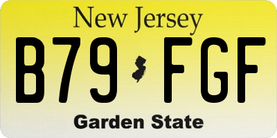 NJ license plate B79FGF