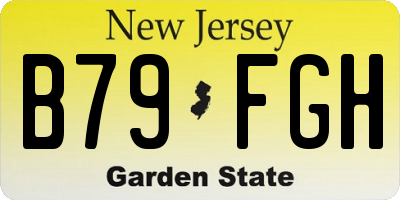 NJ license plate B79FGH