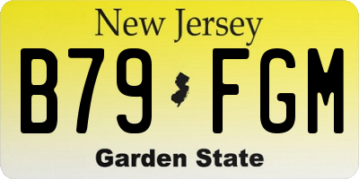 NJ license plate B79FGM