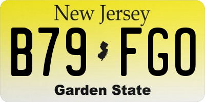 NJ license plate B79FGO
