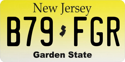 NJ license plate B79FGR