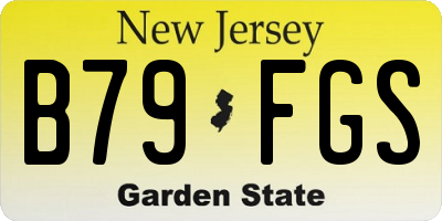 NJ license plate B79FGS