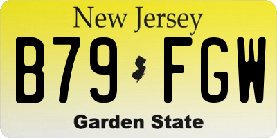 NJ license plate B79FGW