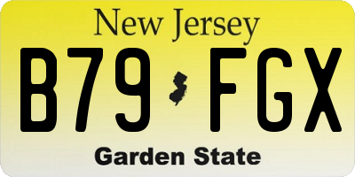 NJ license plate B79FGX