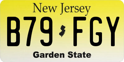NJ license plate B79FGY