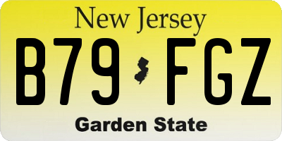 NJ license plate B79FGZ
