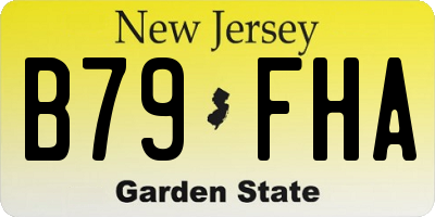 NJ license plate B79FHA