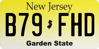 NJ license plate B79FHD