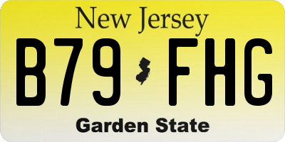 NJ license plate B79FHG