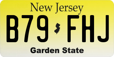 NJ license plate B79FHJ