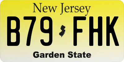 NJ license plate B79FHK