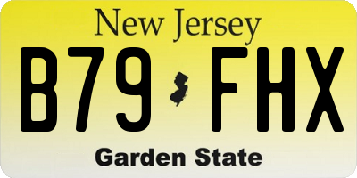 NJ license plate B79FHX