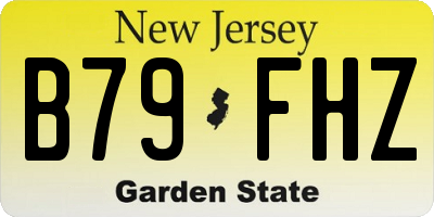 NJ license plate B79FHZ