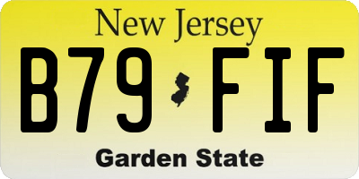 NJ license plate B79FIF