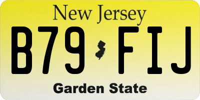 NJ license plate B79FIJ