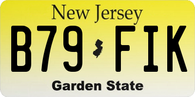 NJ license plate B79FIK