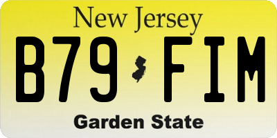 NJ license plate B79FIM