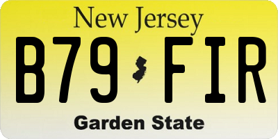 NJ license plate B79FIR
