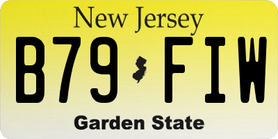 NJ license plate B79FIW