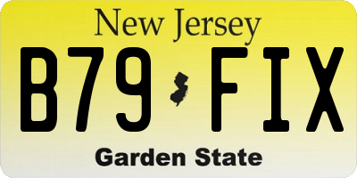 NJ license plate B79FIX