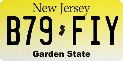 NJ license plate B79FIY