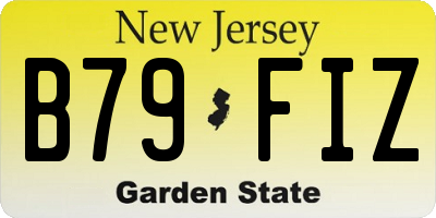 NJ license plate B79FIZ