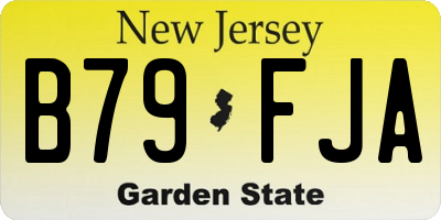 NJ license plate B79FJA