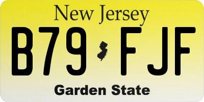 NJ license plate B79FJF