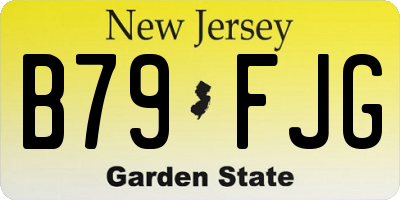 NJ license plate B79FJG