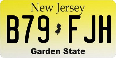 NJ license plate B79FJH