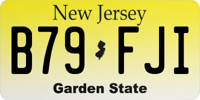 NJ license plate B79FJI