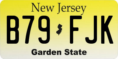 NJ license plate B79FJK