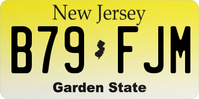 NJ license plate B79FJM