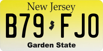 NJ license plate B79FJO