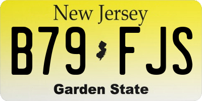 NJ license plate B79FJS