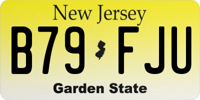 NJ license plate B79FJU